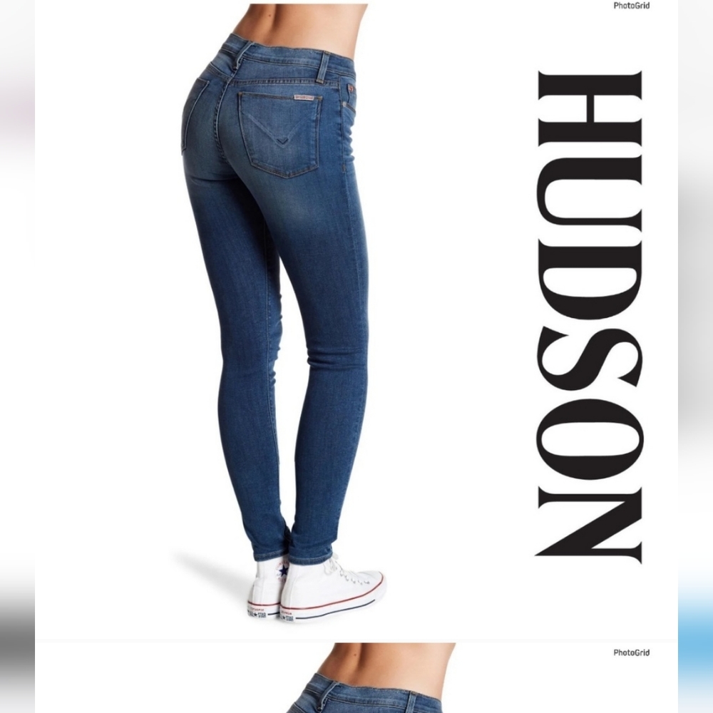 Hudson designer jeans size 26 Natalie- skinny true blue stretch, mid low rise